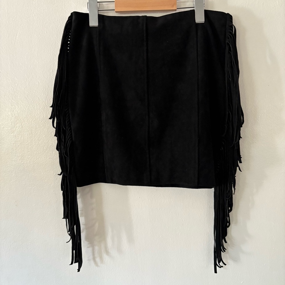 Endless Rose Black Fringe Miniskirt